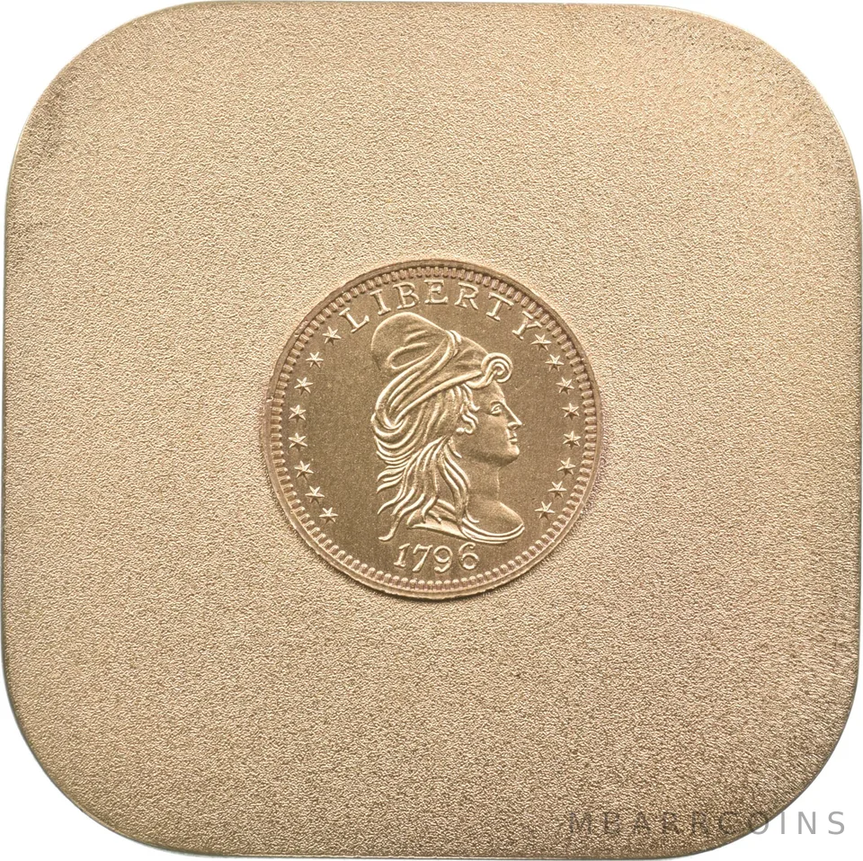 1796 Draped Bust Pattern 95.85 Grams 24K Gold Plated Plate Round/Bar *3895