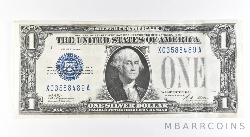 1928 A $1 Silver Certificate Blue Seal Fr#1601 a0483