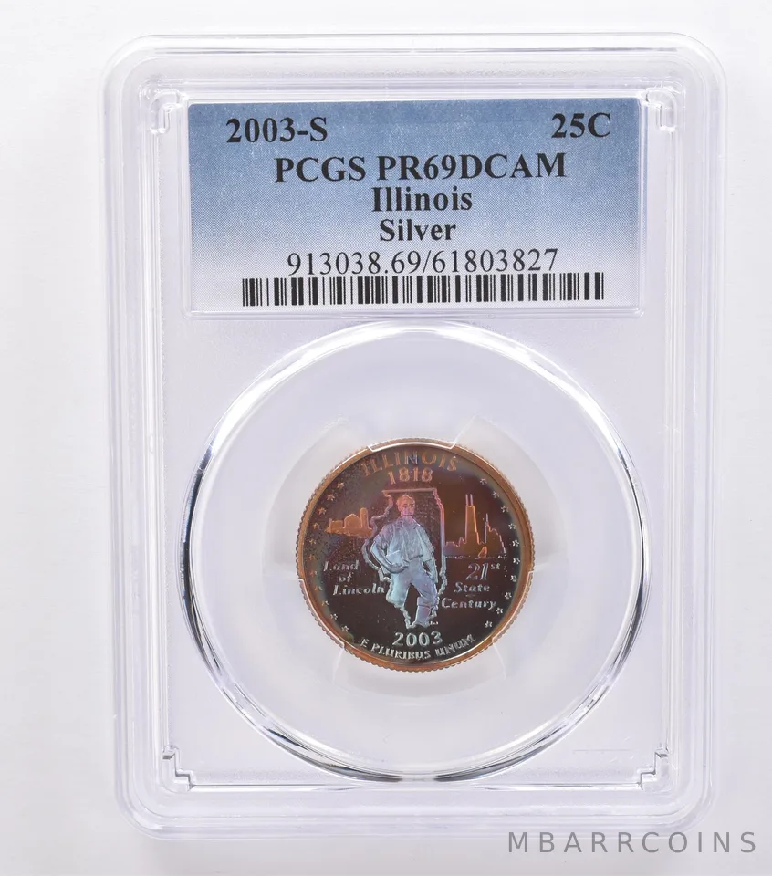 2003-S Washington State Quarter Illinois Silver PR69 DCAM PCGS Nice Tone *8767