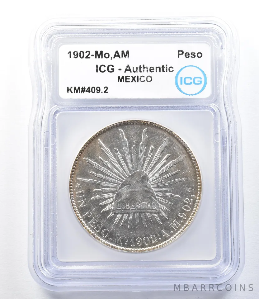 1902 Mo AM Mexico Peso KM#409.2 Authentic ICG *8829
