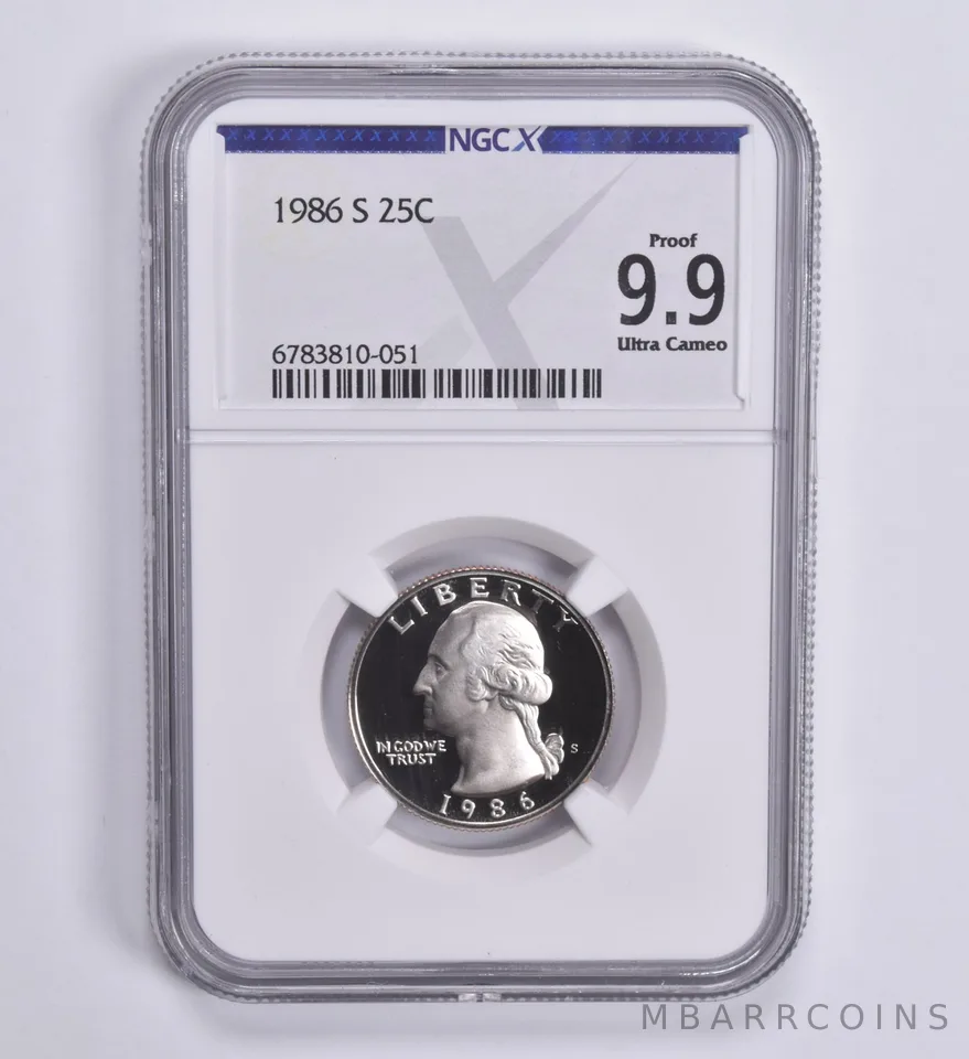 1986-S Washington Quarter 25c Proof 9.9 UCAM NGC X NGCX