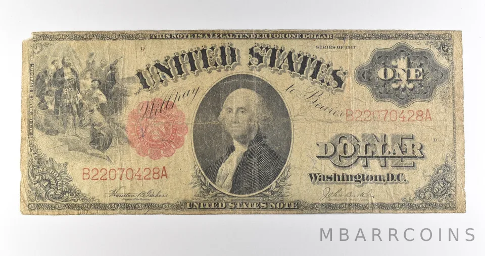 1917 $1 Legal Tender Red Seal Large Note Fr#36 *4675