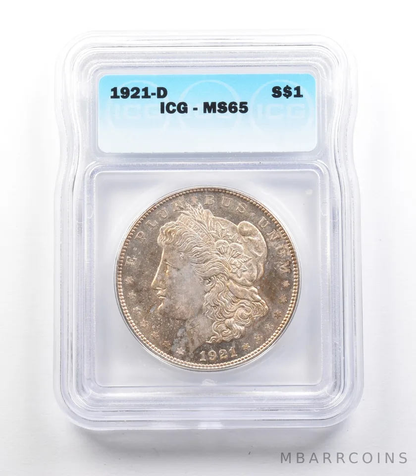 1921-D Morgan Silver Dollar MS65 ICG a2409