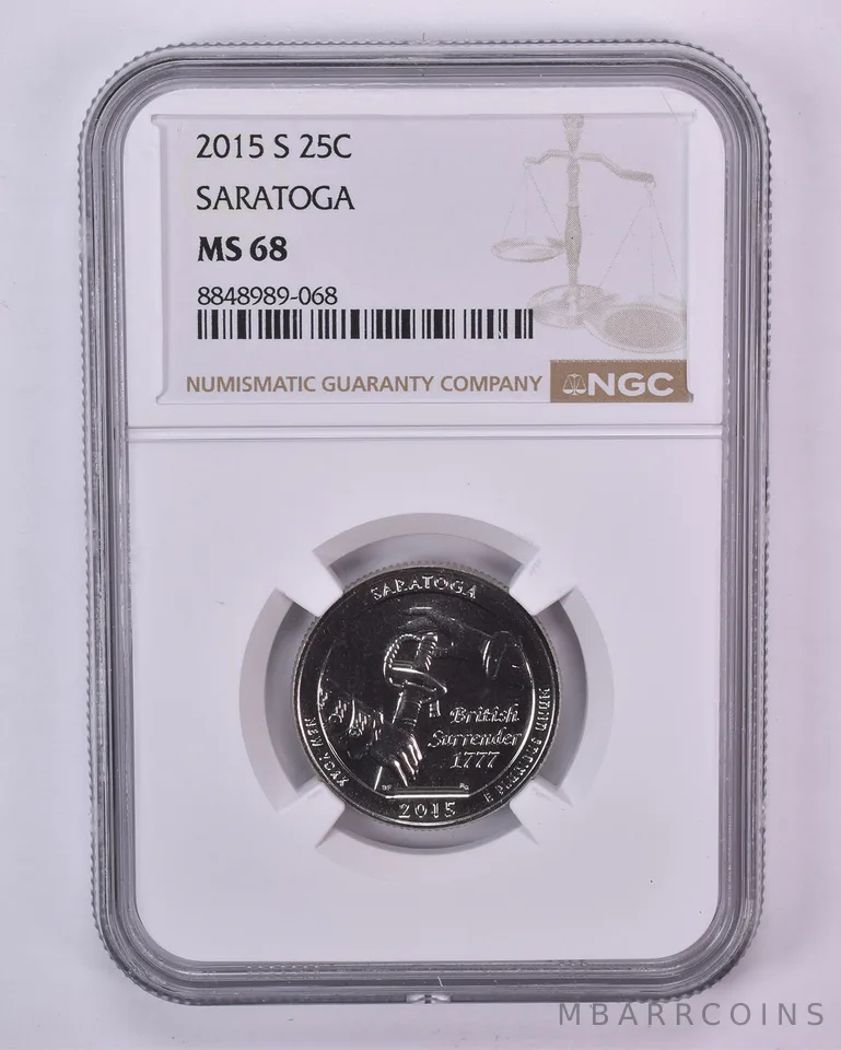 2015-S Washington Quarter ATB Saratoga MS68 NGC