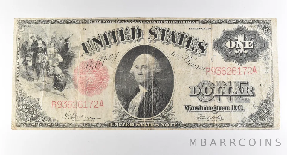 1917 $1 Legal Tender Large Note Red Seal *2888