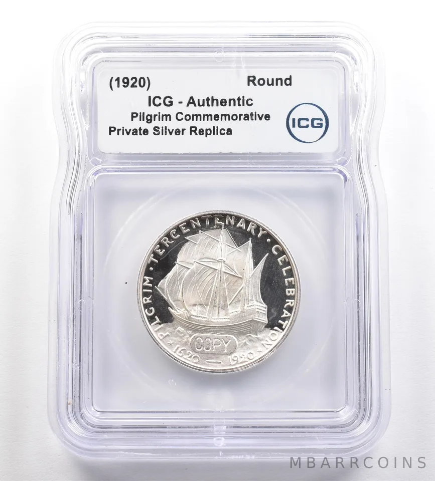 (1920) Pilgrim Commemorative Gallery Silver Half Dollar ICG *4265