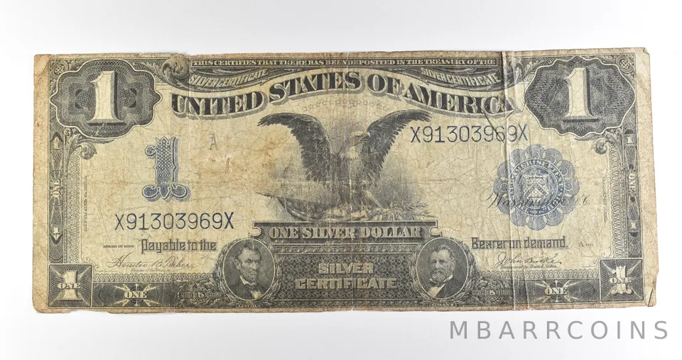 1899 $1 Silver Certificate Black Eagle Blue Seal Large Note *4511