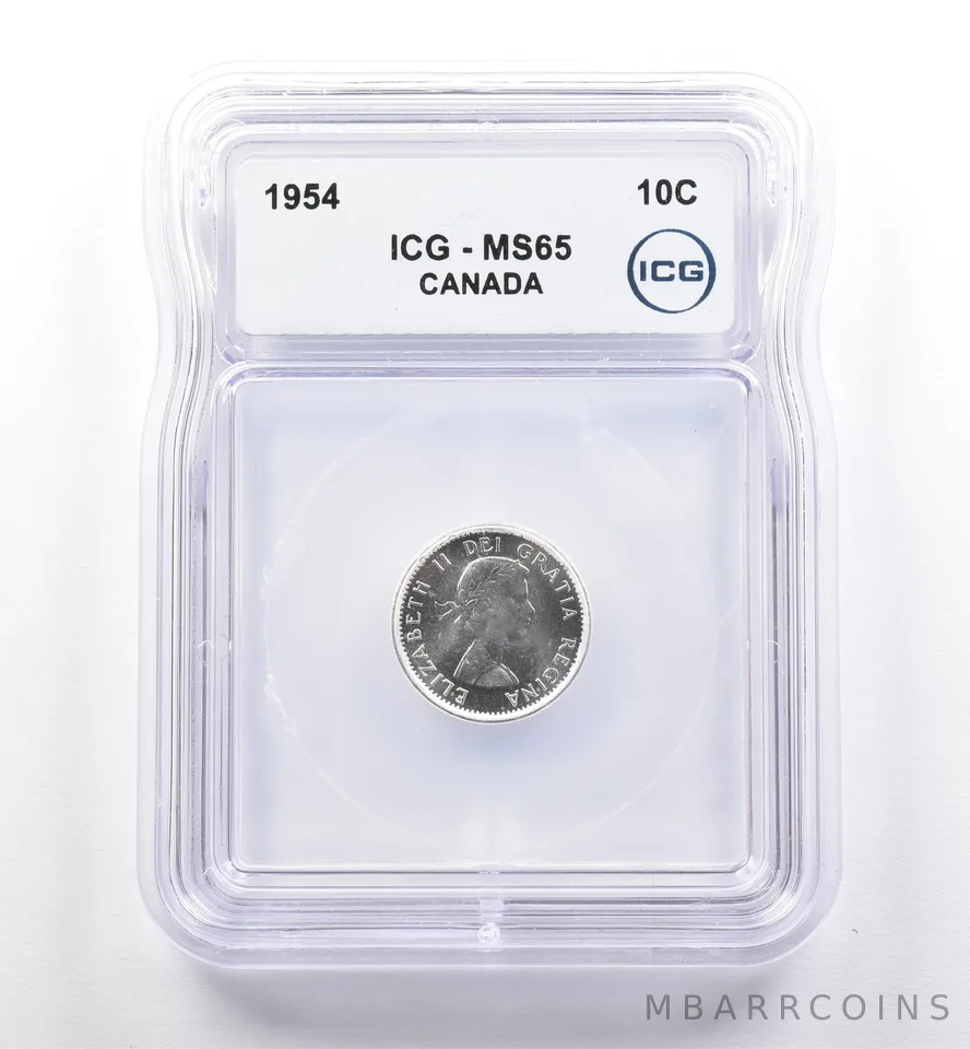 1954 Canada 10 Cents MS65 ICG *0247