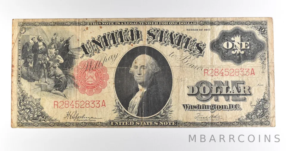 1917 $1 Legal Tender Red Seal Large Note Fr#39 *4578