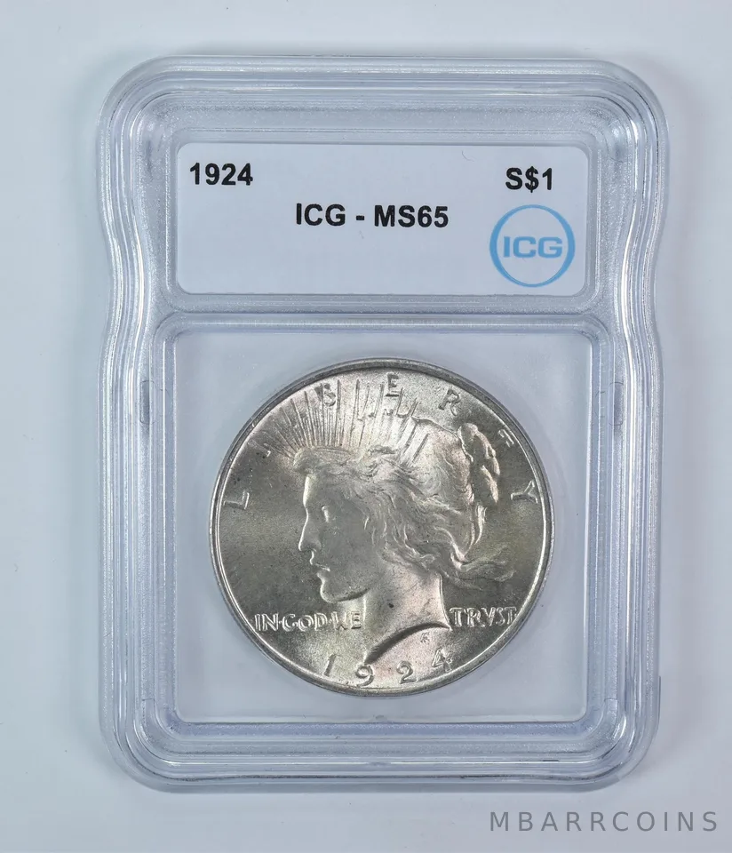 1924 Peace Silver Dollar MS65 ICG