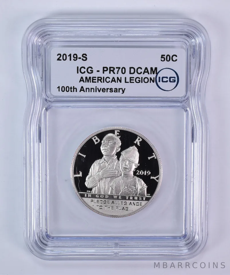 2019-S American Legion Commemorative Half Dollar PR70 DCAM ICG