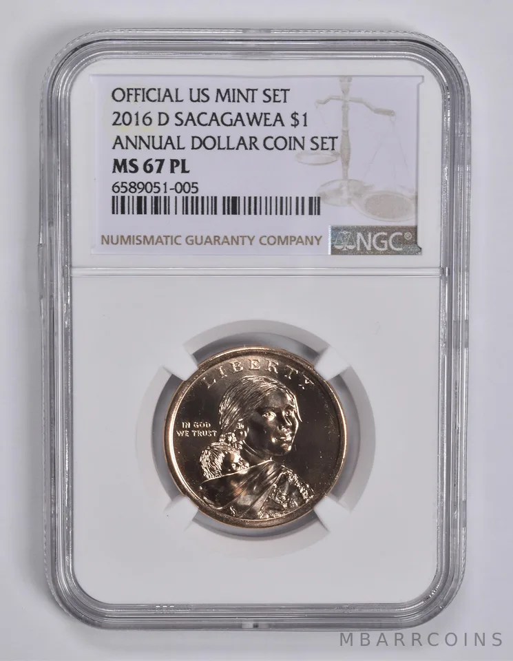 2016-D Sacagawea $1 Code Talkers Annual Dollar Set MS67 PL NGC Brown Lbl