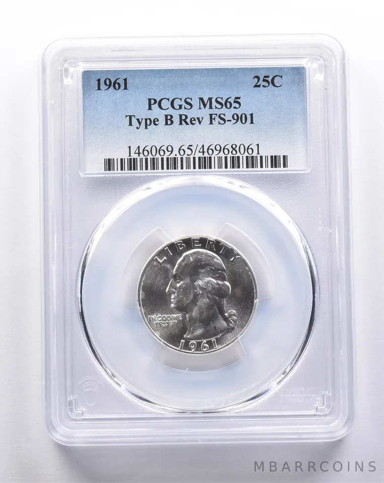 MS65 1961 Washington Quarter Type B REV FS-901 PCGS a3364