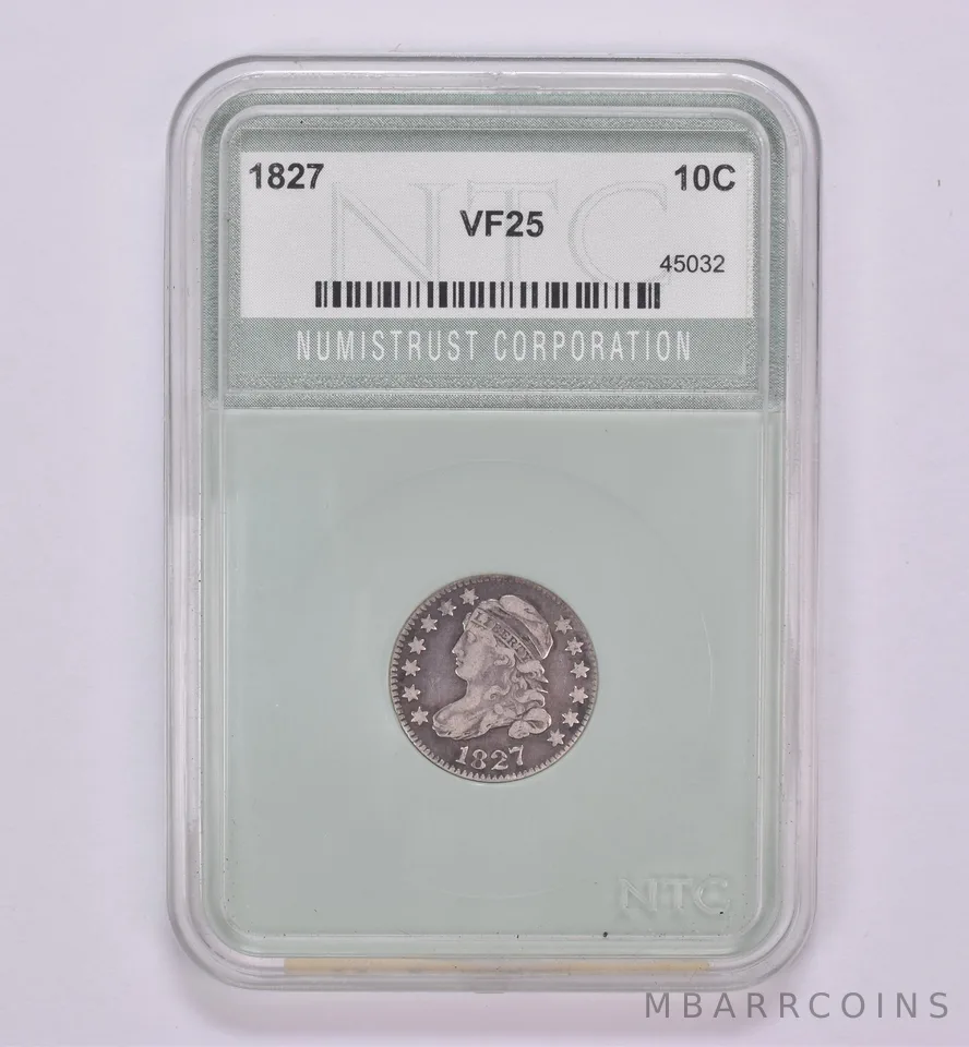 1827 Capped Bust Dime Beautiful Tone *0466
