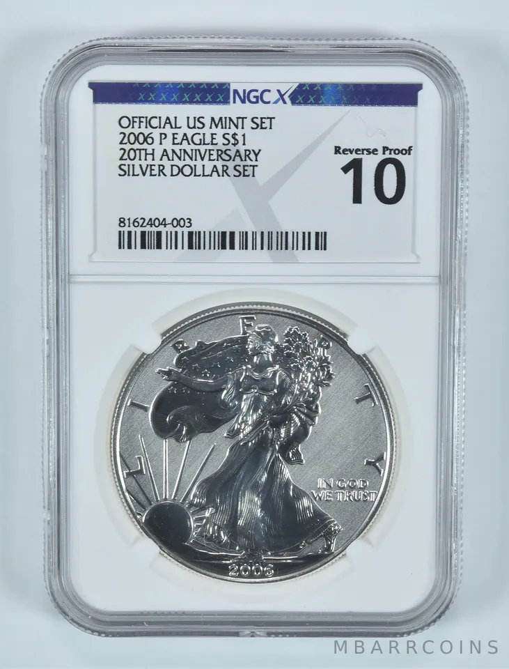 2006-P American Silver Eagle Silver Dollar Set Reverse Proof 10 NGC X NGCX