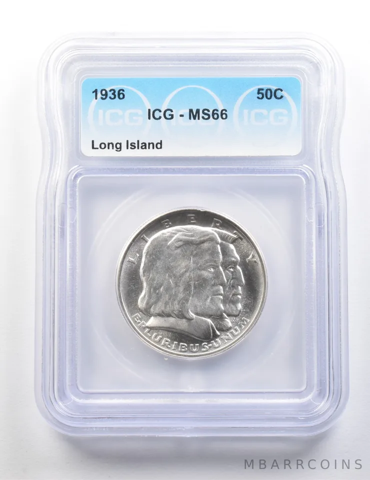 1936 Long Island Commemorative Half Dollar MS66 ICG a9537