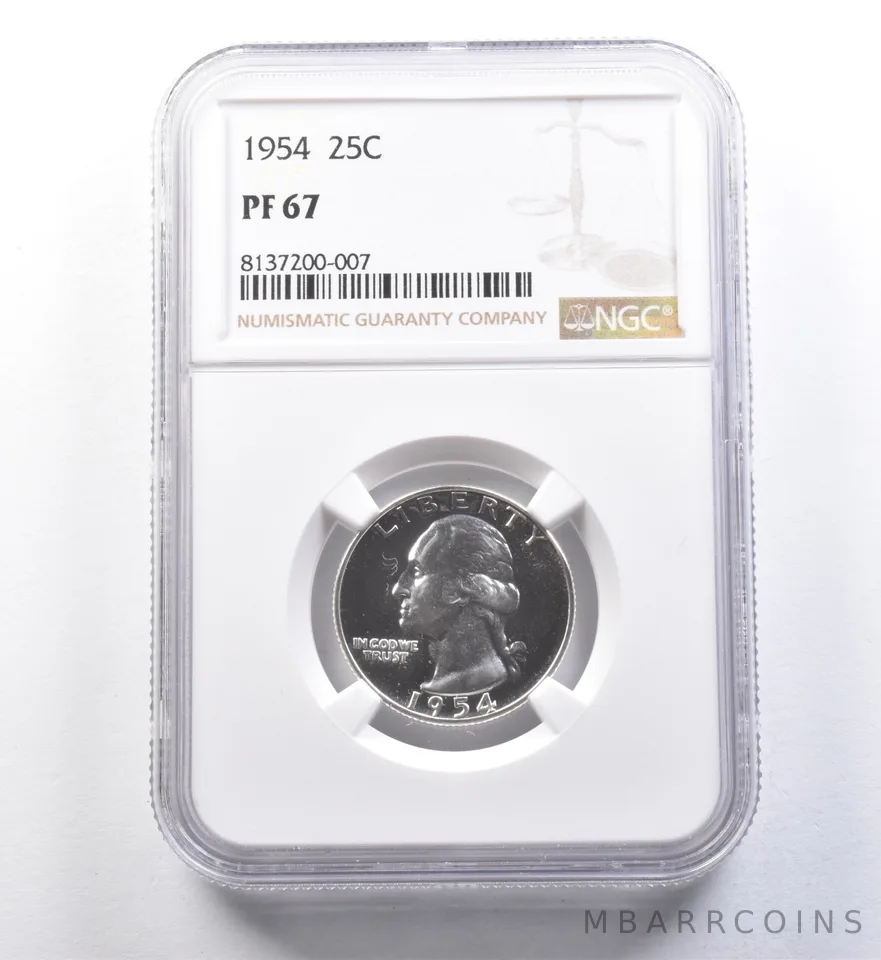 1954 Washington Quarter PF67 NGC Great Contrast - Looks Cam *6014