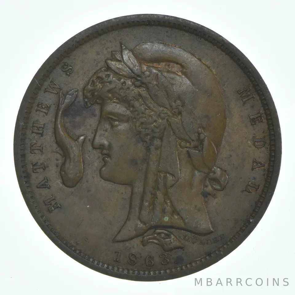 1863 NY 630-AV-1a R-4 John Matthews Medal Civil War Token *6108