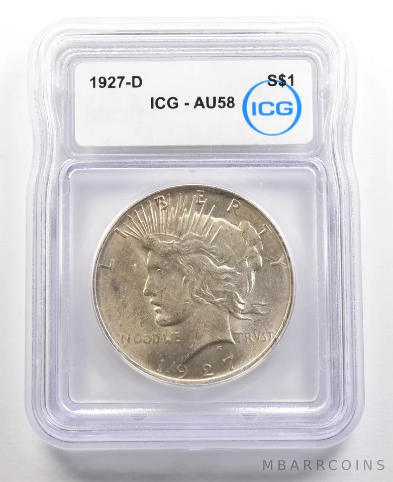 1927-D Peace Silver Dollar AU58 ICG *5457