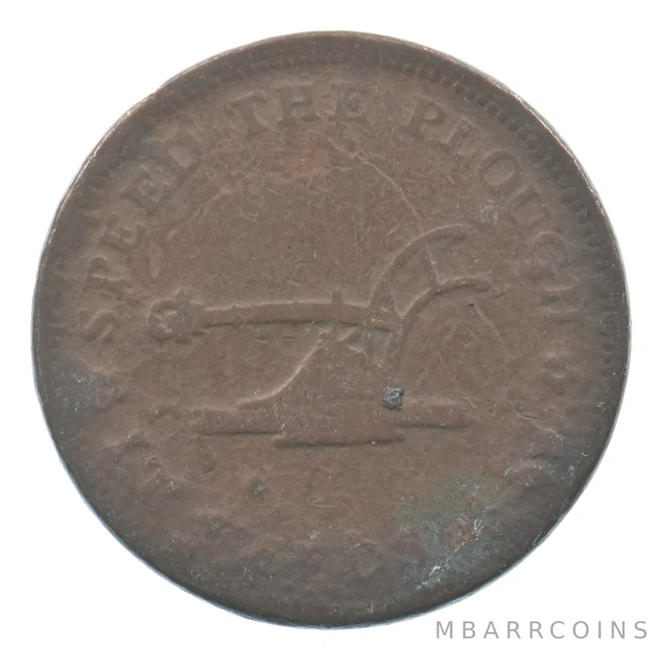 1835 Speed The Plough -Wash's General Store Hard Times Token *5059