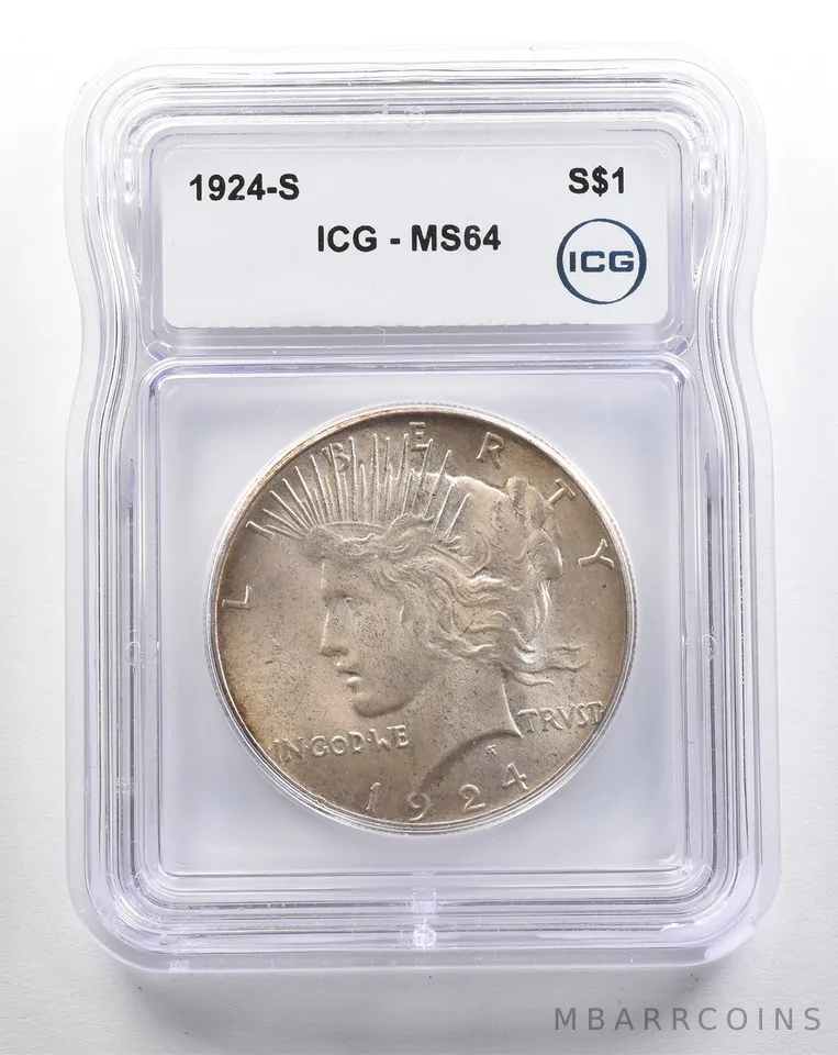 1924-S Peace Silver Dollar MS64 ICG *4348