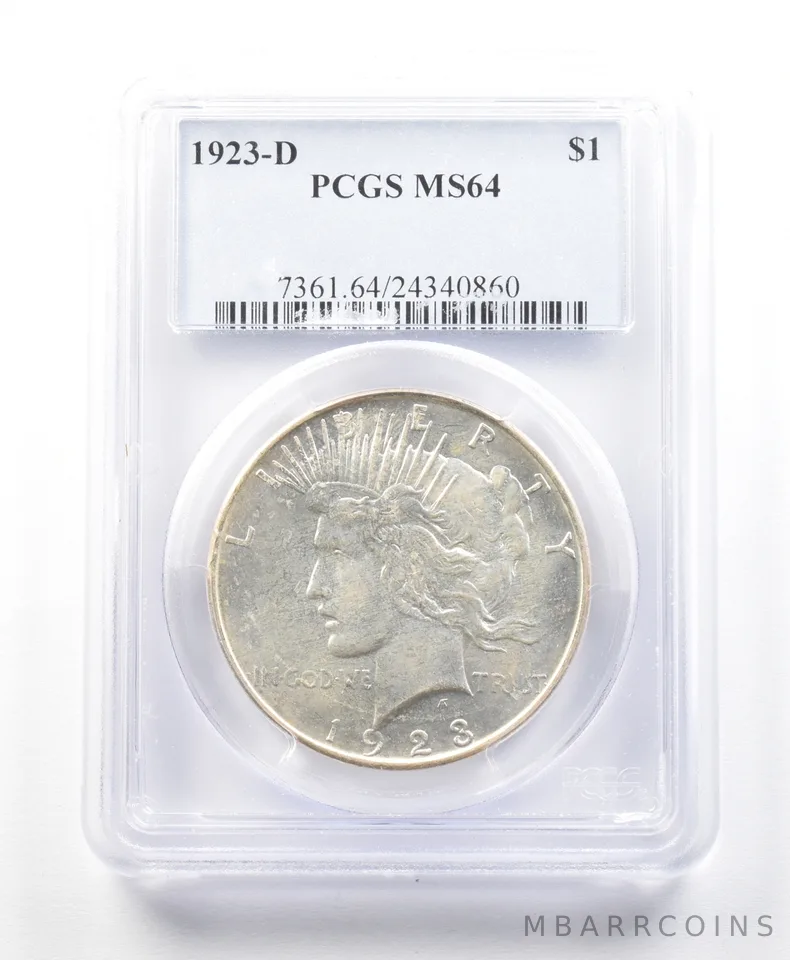 1923-D Peace Silver Dollar MS64 PCGS a2276