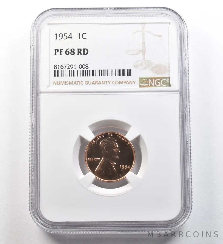 1954 Lincoln Wheat Cent PF68 RD NGC *8098