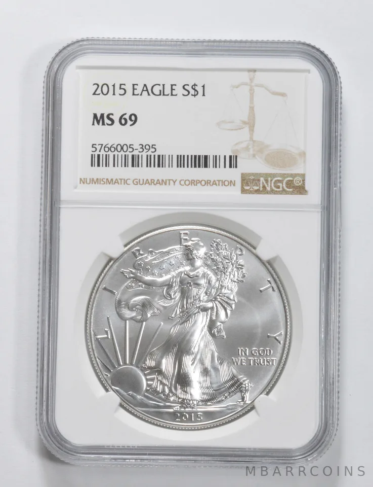 2015 American Silver Eagle MS69 NGC Brown Label