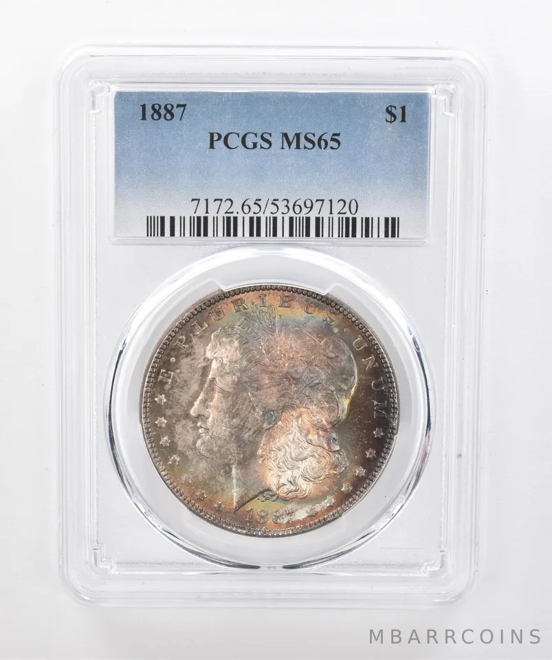 1887 Morgan Silver Dollar MS65 PCGS Beautiful Tone *1476