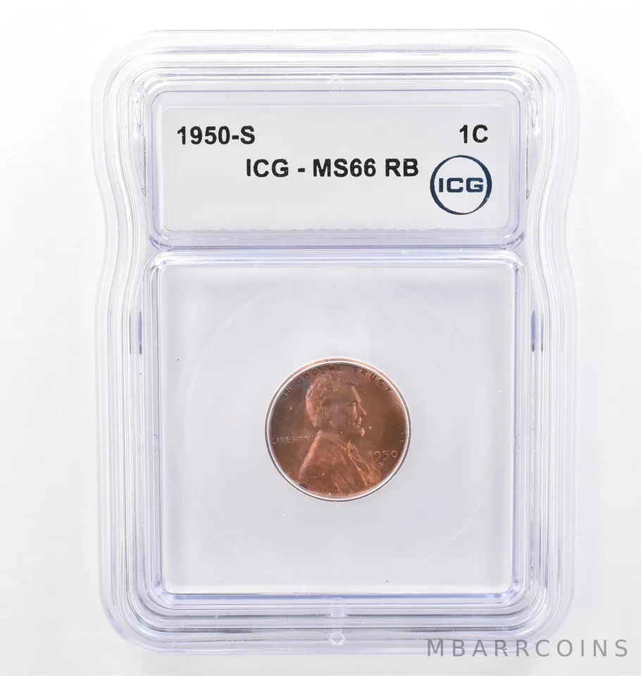 1950-S Lincoln Wheat Cent MS66 RB ICG Beautiful Tone *7693