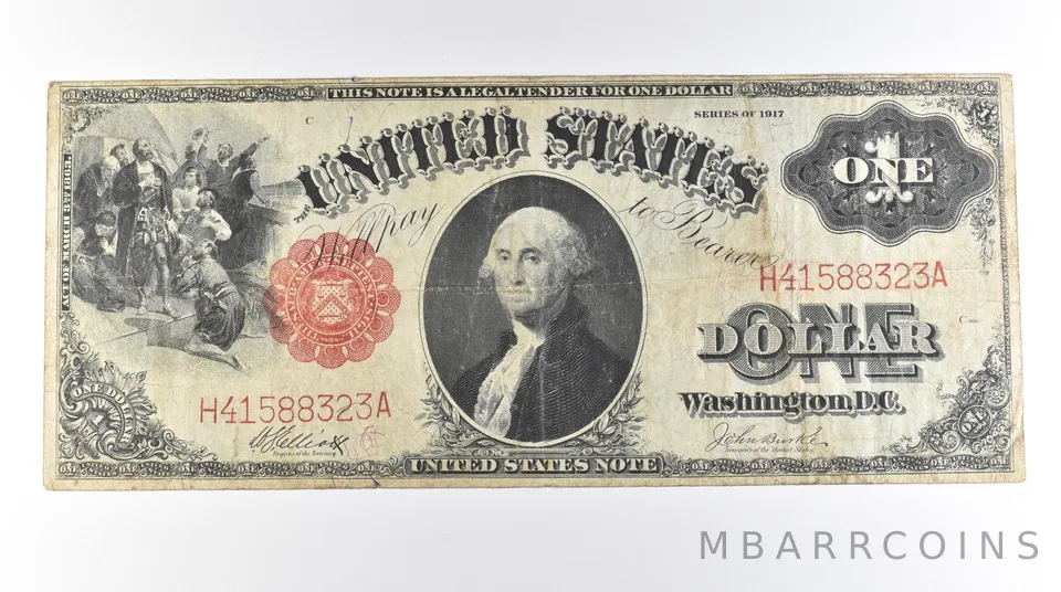 1917 $1 Legal Tender Large Note Red Seal FR#37 *0611