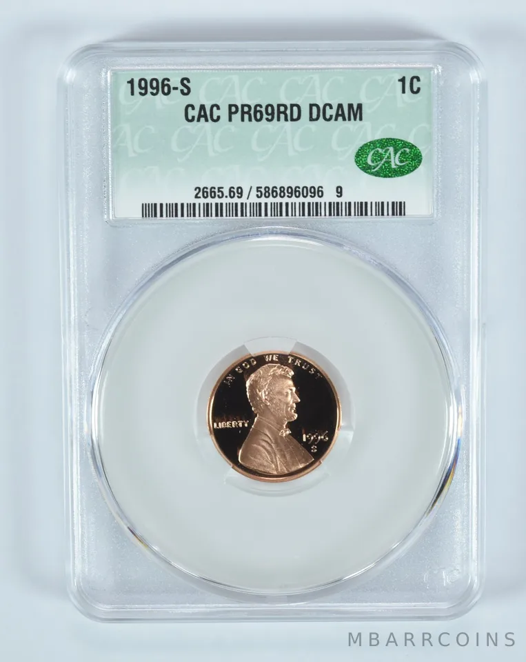 1996-S Lincoln Memorial Cent PR69 RD DCAM CAC CACg