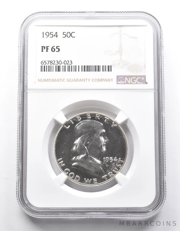 PF65 1954 Franklin Half Dollar NGC Great Contrast *9966
