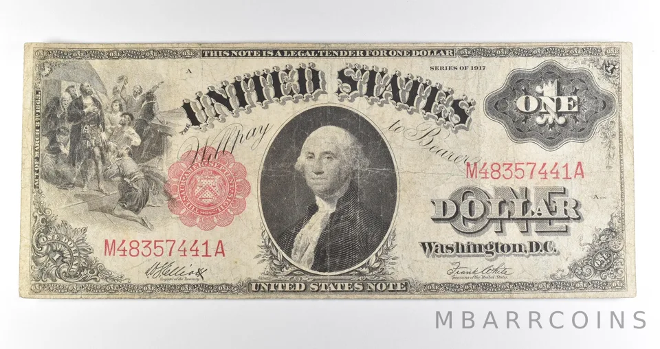 1917 $1 Legal Tender Large Note Red Seal *4563