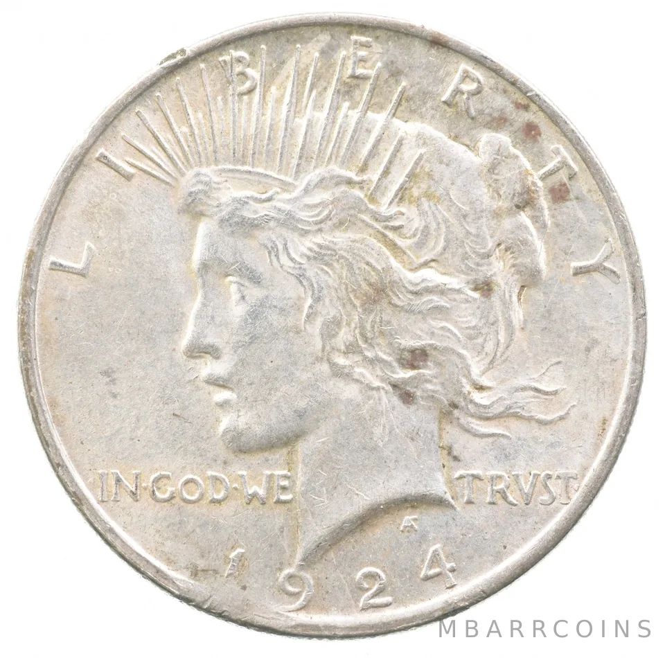 1924 Peace Silver Dollar Clipped Planchet ERROR *6705