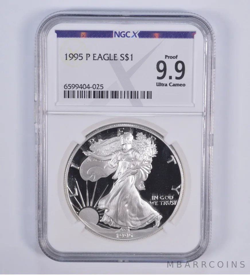 1995-P American Silver Eagle Proof 9.9 NGC X NGCX - Almost PERFECT