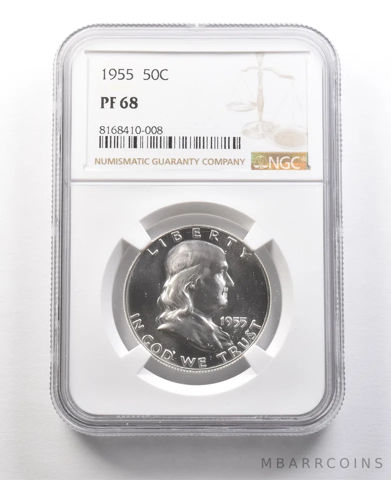 1955 Franklin Half Dollar PF68 NGC Great Contrast *8956