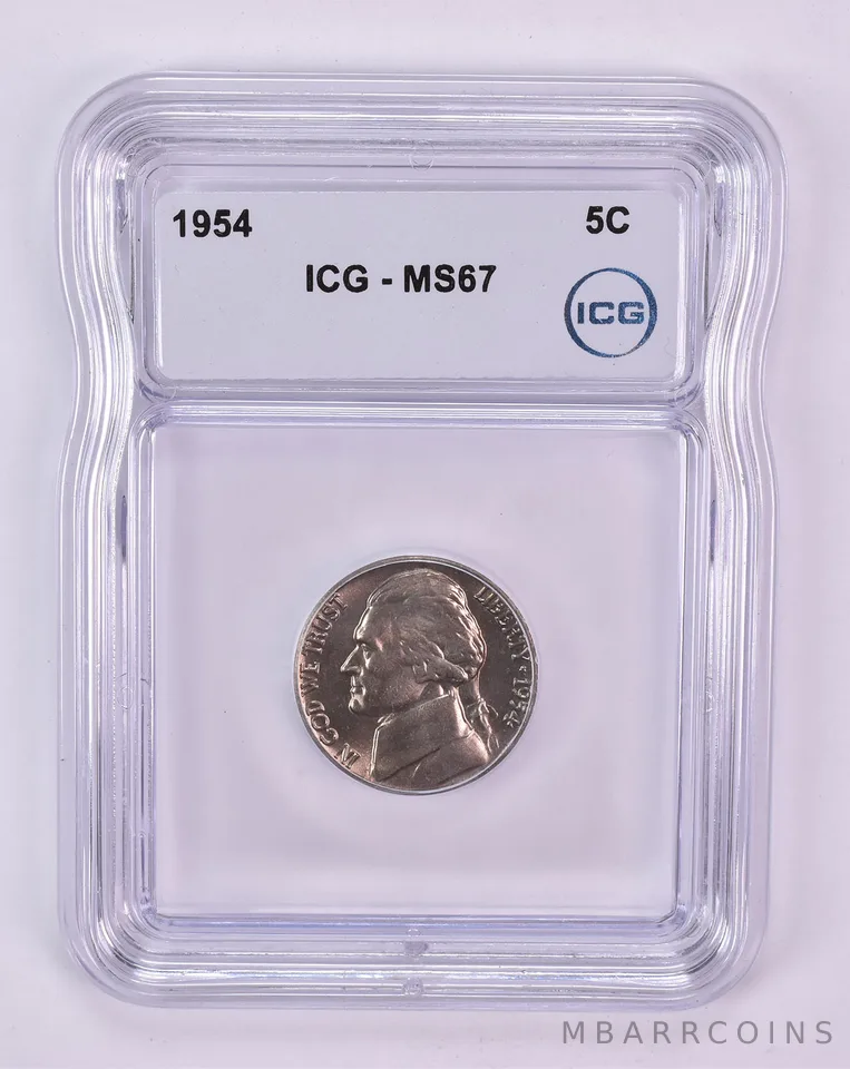 1954 Jefferson Nickel MS67 ICG