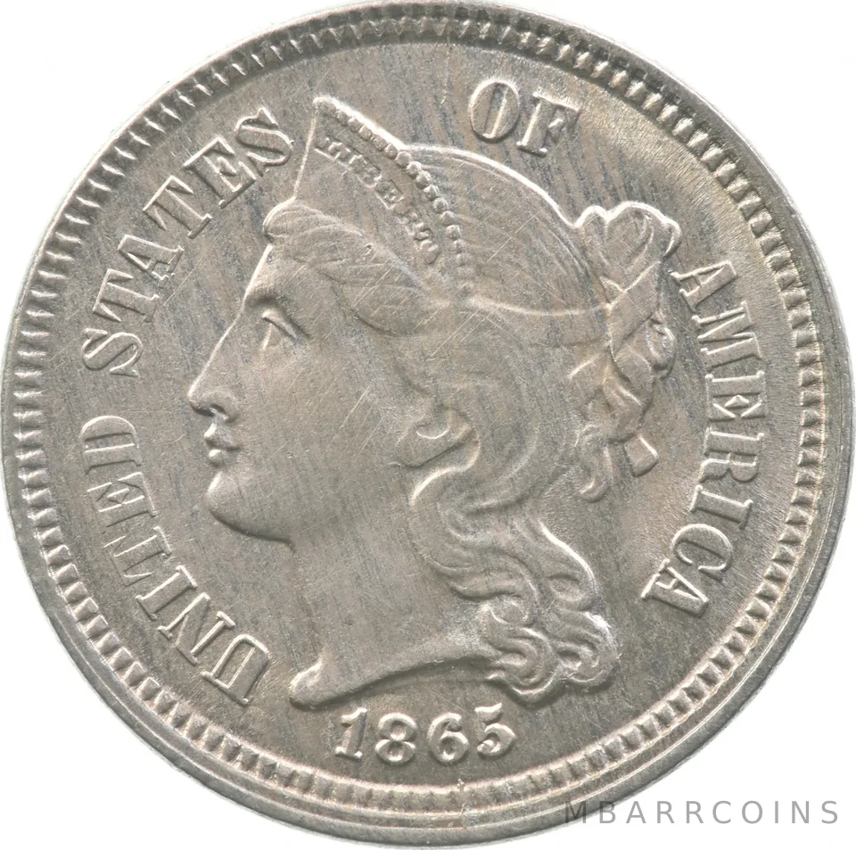 1865 Three Cent Nickel a5792