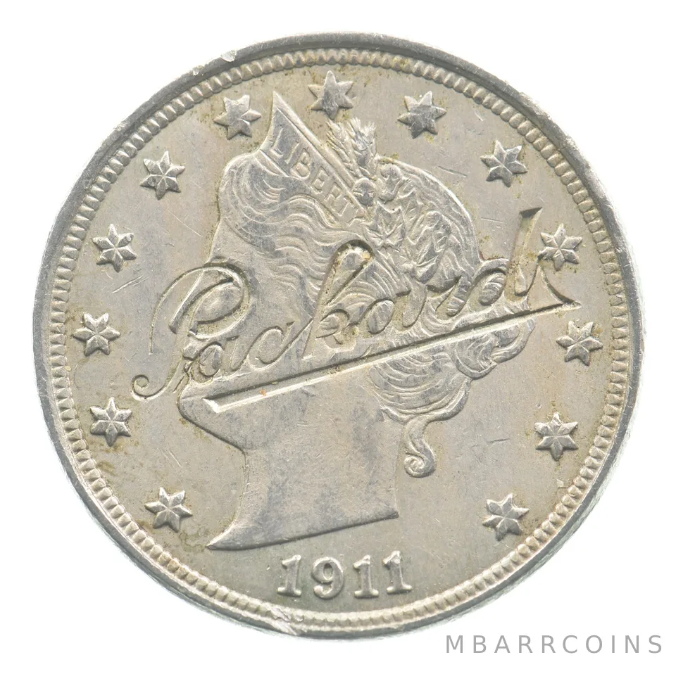 1911 Liberty V Nickel Love Token "Packard" Counterstamp *5519