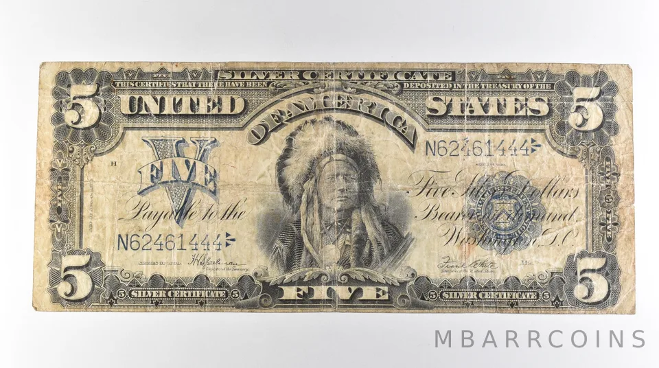 1899 $5 Silver Certificate Large Note Blue Seal *3108