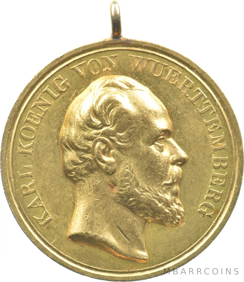 Wurttemberg German States Military Medal Gold 14g *8813