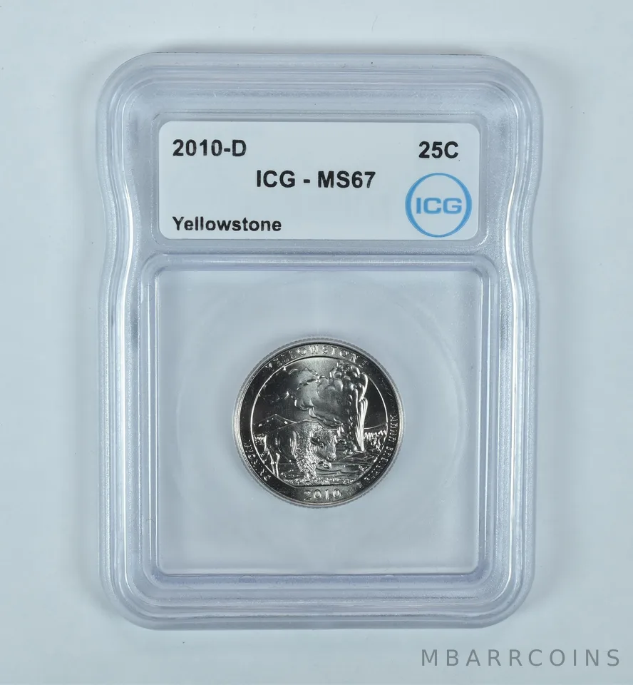 2010-D Washington Quarter ATB Yellowstone MS67 ICG