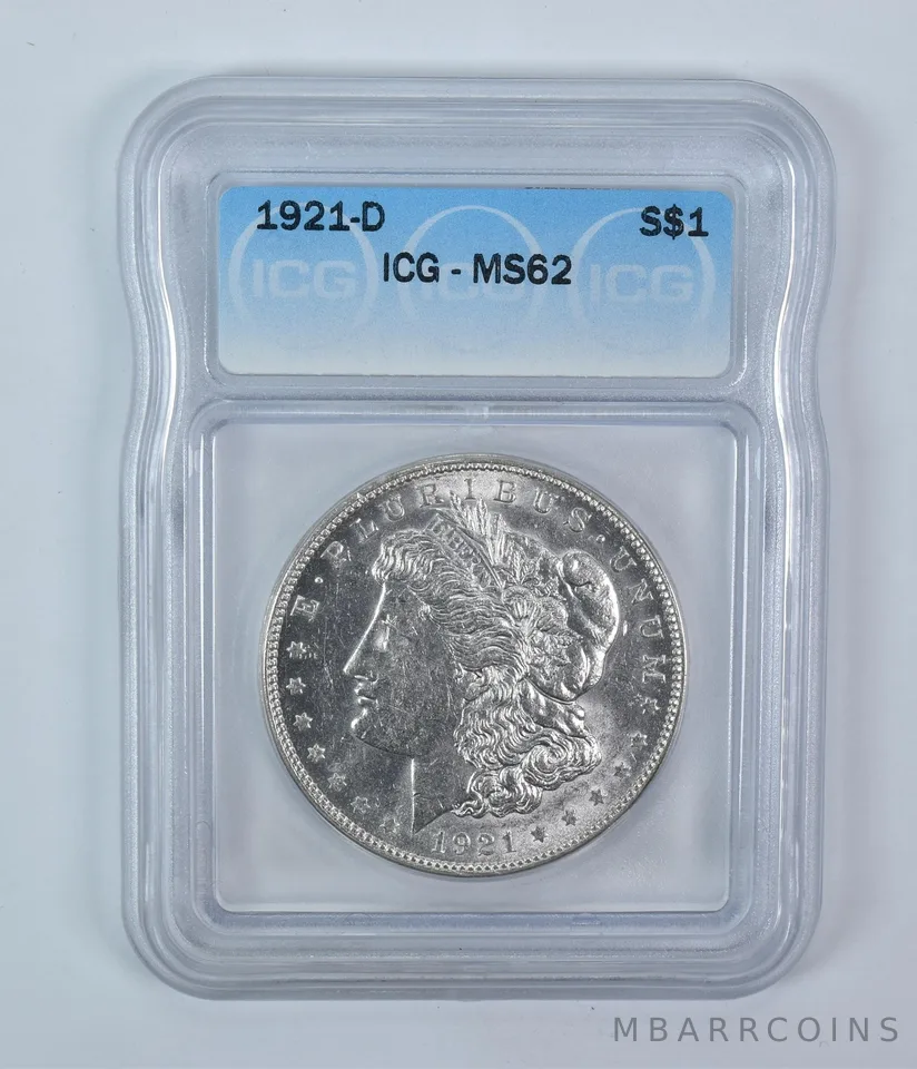 1921-D Morgan Silver Dollar MS62 ICG