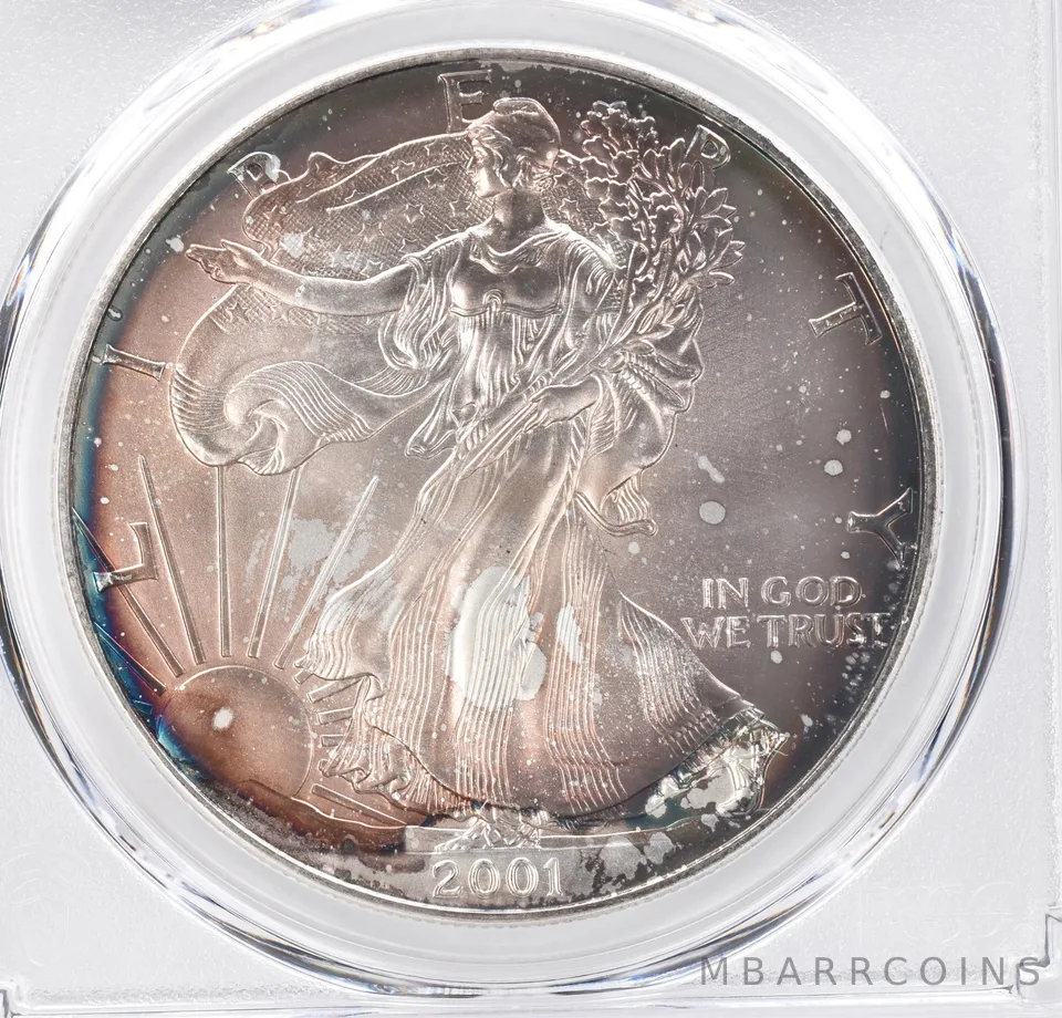 2001 American Silver Eagle MS68 PCGS Beautiful Tone *1214