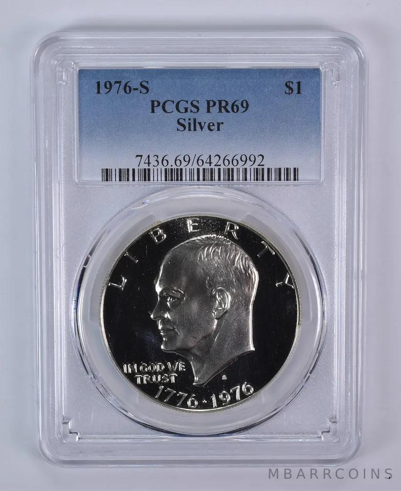 1976-S Eisenhower $1 Silver PR69 PCGS Blue Label