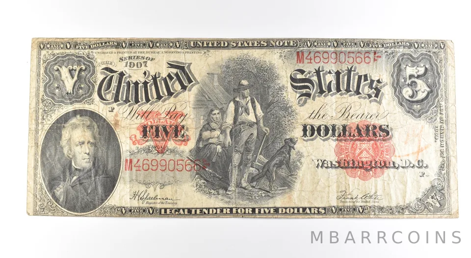 1907 $5 Legal Tender Large Note Red Seal *2694