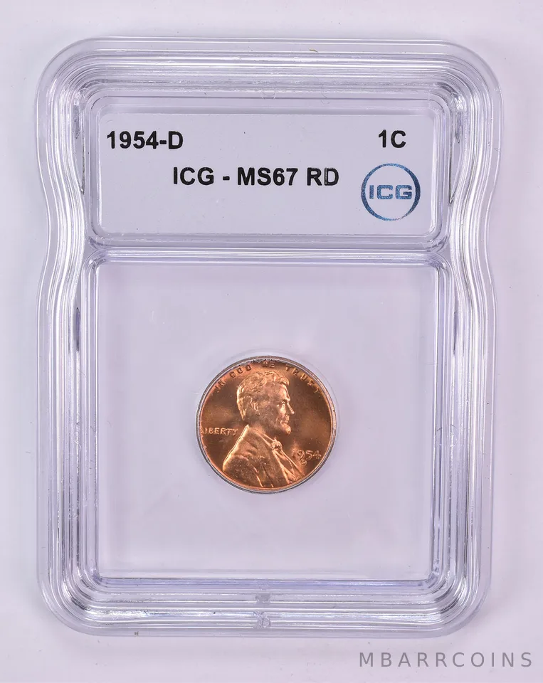 1954-D Lincoln Wheat Cent MS67 RD ICG