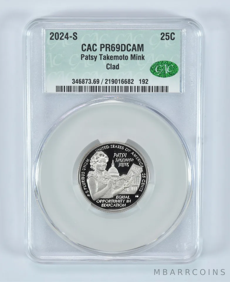 2024-S Washington Quarter Clad Patsy Takemoto Mink PR69 DCAM CAC CACg