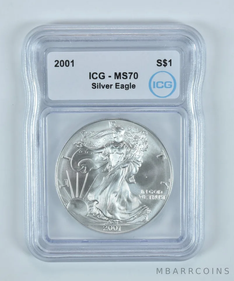 2001 American Silver Eagle MS70 ICG